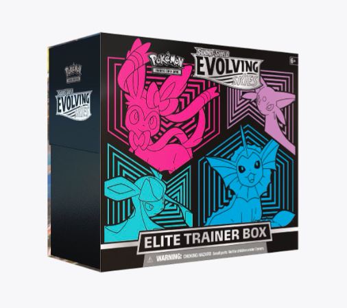 *English Pokémon TCG: Sword & Shield— Evolving Skies Elite Trainer Box [Glaceon/Vaporeon/Sylveon/Espeon]